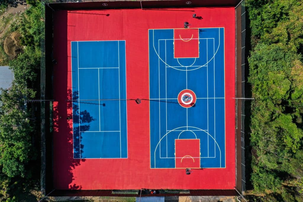 Aerial view at golden hour