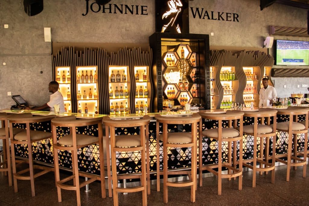 Bar counter and spirit selection