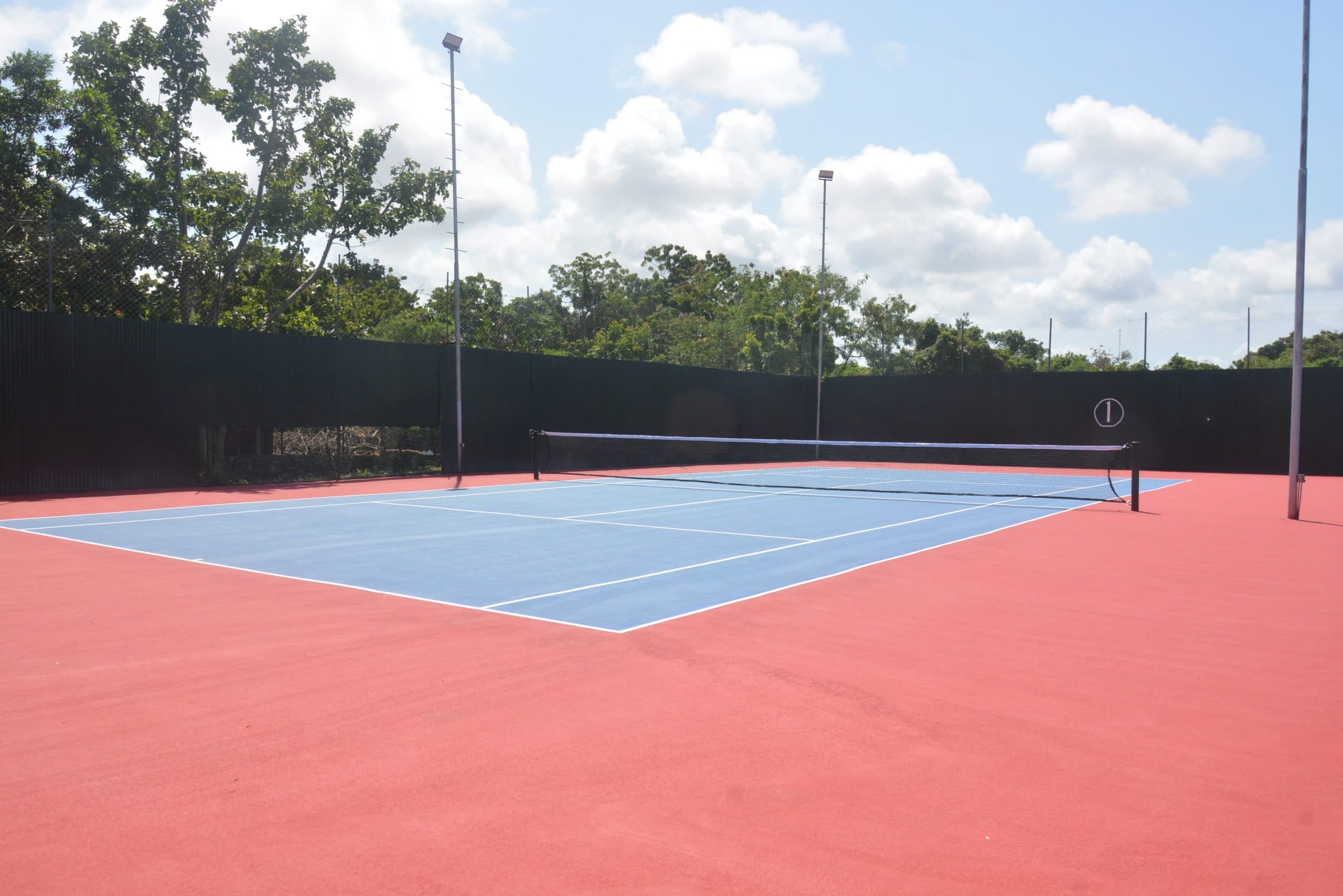 Floodlit tennis courts